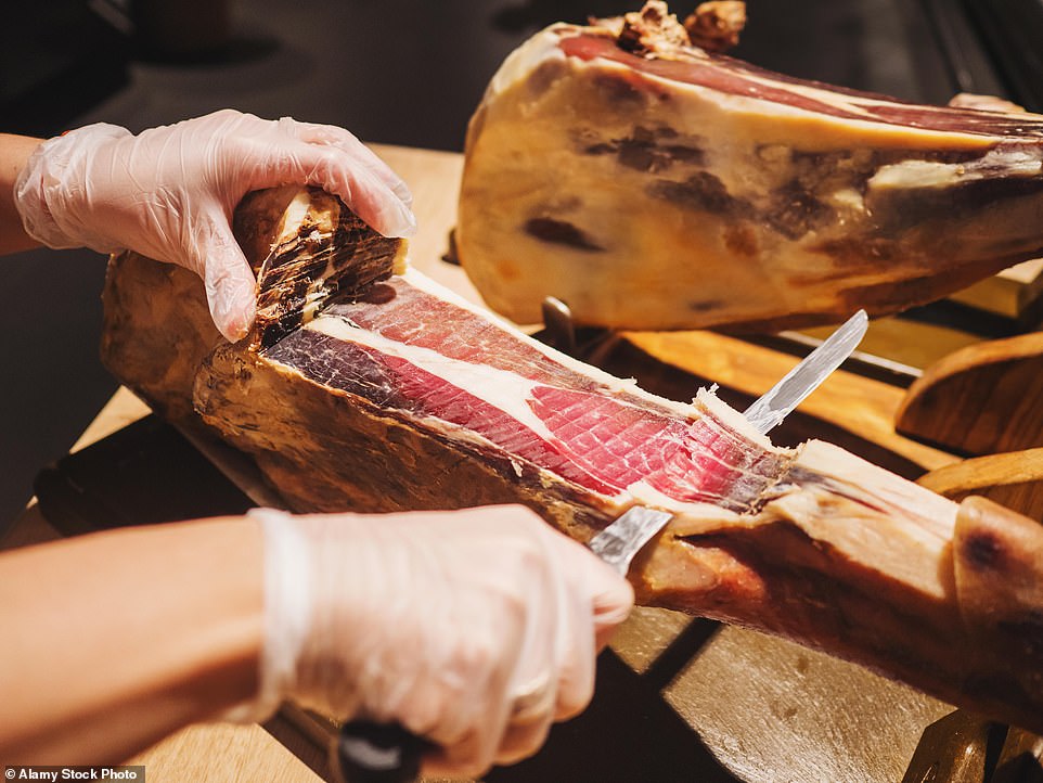 The average Spaniard eats 8lb of cured ham a year, and the finest type available — jamon iberico de bellota — comes from pigs that run wild in the oak woodlands around Caceres, where they feed on a diet of acorns