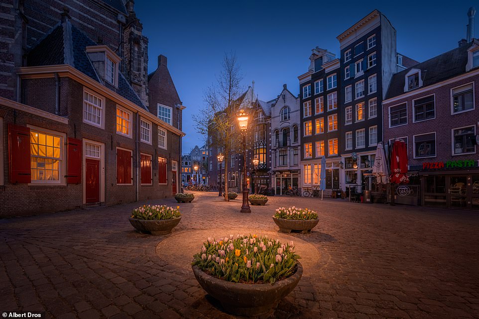 The Red Light District has never looked cuter. Albert said regarding his timelapse video: 'I just want to show the beauty of the city. I want locals to be proud of their city, and tourists to be like - that's what I want to see!'